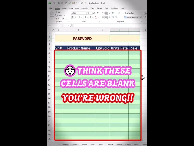 Hide Excel Data With a Password 🔐 | No VBA Required #shorts