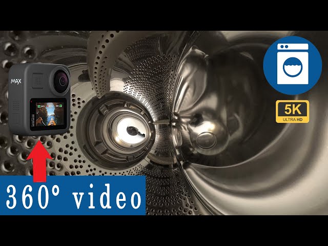 VR 360 Video GoPro Max Footage Inside Washing Machine Drum
