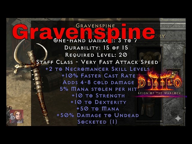 D2R RotW Updated Uniques - Gravenspine (Bone Wand)