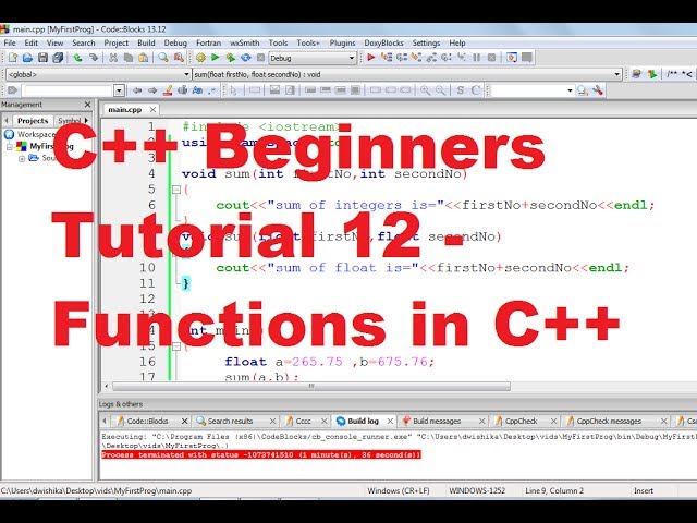 C++ Tutorial for Beginners 12 - Functions in C++