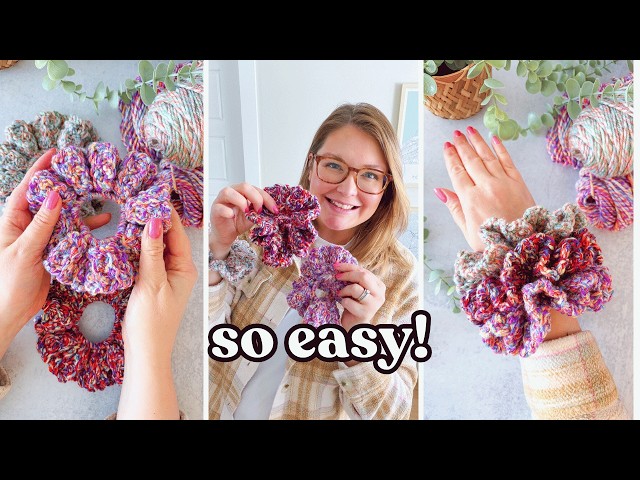 Crochet Tutorial: Hair Scrunchies (Easy & Fast Stash Buster!)
