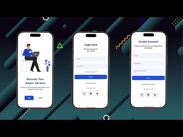 Flutter Job Finder App UI | Modern Login & Register Screens Tutorial