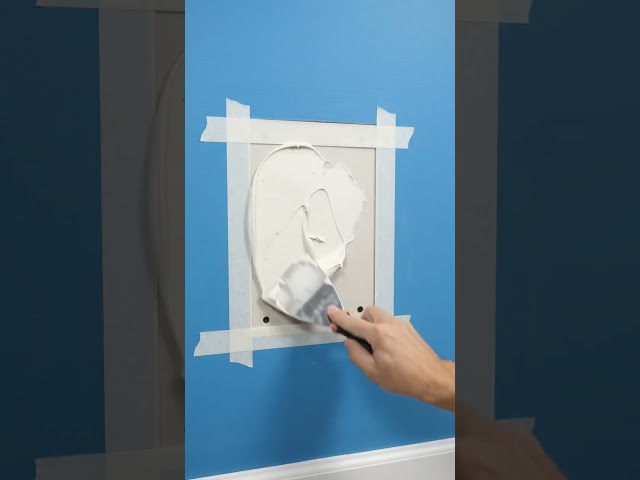 How to fix a hole in drywall like a pro 🛠️ From wood backing to seamless paint in under 15 seconds!