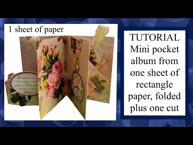 How-to Tutorial make a mini pocket album from one sheet of paper. Card making. Scrapbooking, Journal