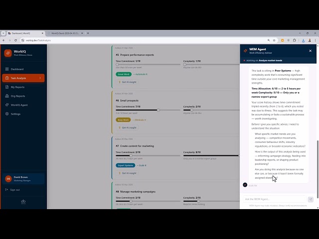 WorkIQ - AI Powered Task Analysis