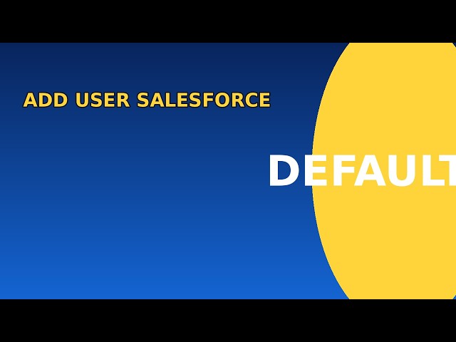 How to add a user to salesforce
