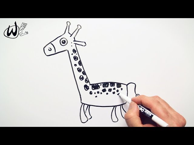 How to Draw a Simple Cartoon Giraffe (Wienot Draw)