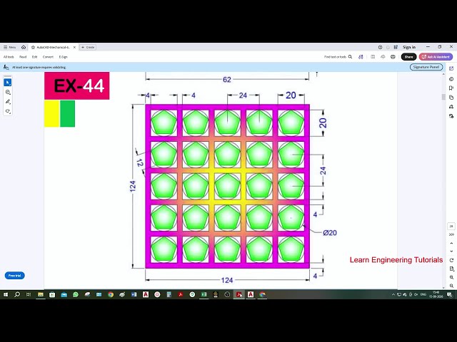 AutoCAD Mechanical Engineering Exercises - 44