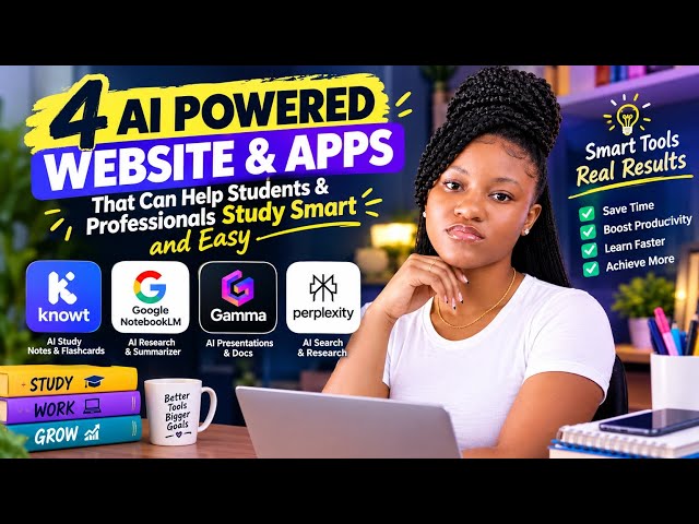STOP Studying the Hard Way! Try These 4 AI Tools 🤯 #AIForStudents #StudySmarter #AIForProfessionals 