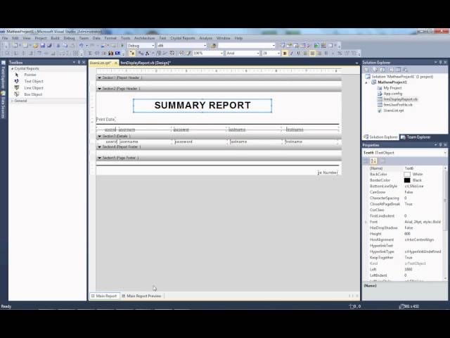 How Create Crystal report in VB Net 2010