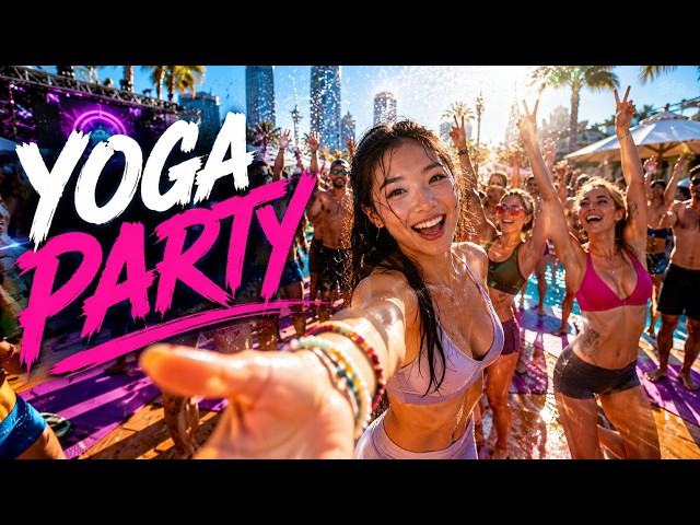 She Stretched With Me! Bikini Yoga Pool Party [8K VR180]