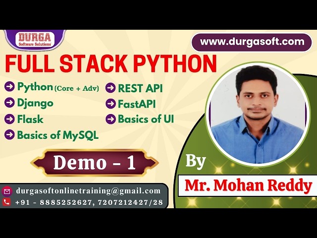 FULL STACK PYTHON tutorials || Demo - 1 || by Mr. Mohan Reddy On 21-09-2026 @9PM (IST)