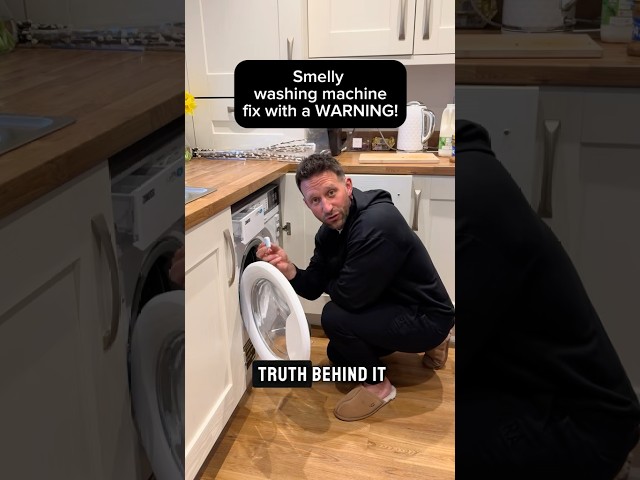 Smelly washing machine? Try a dishwasher tablet. #tutorial