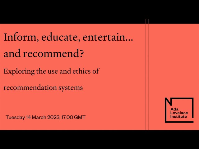 Inform, educate, entertain… and recommend?