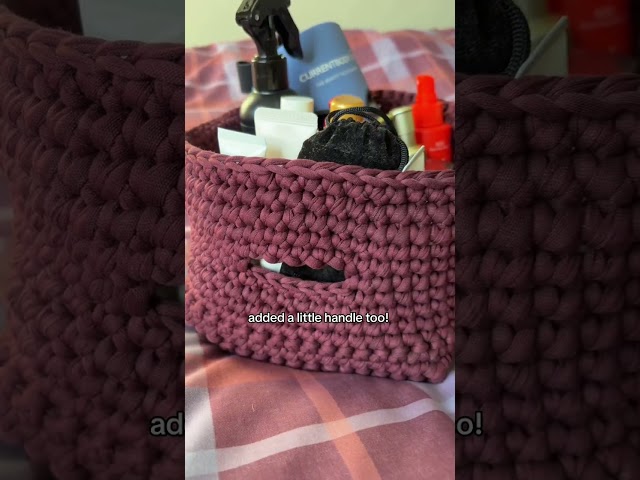 I crocheted my skincare basket! 🧺🧴🫧 #ytshorts #shorts #crochet #skincare #skincareroutine #shorts