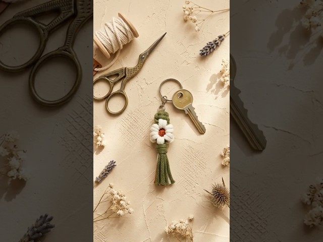 Macrame Daisy Keychain Tutorial | Easy Boho Accessories