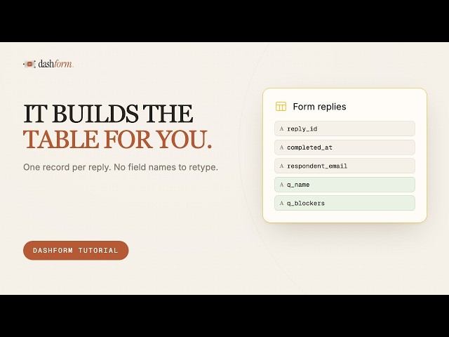 Send Form Responses to Airtable Automatically | Dashform Tutorial