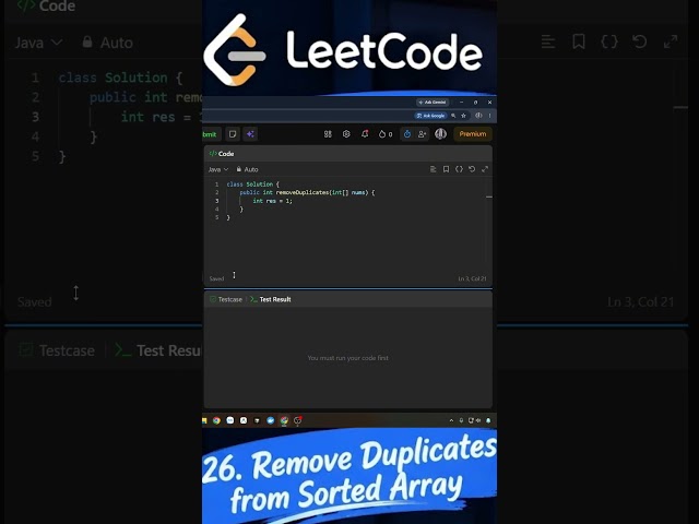 LeetCode Problem #26 | Remove Duplicates from Sorted Array #java #leetcode #coding #leetcodejourney