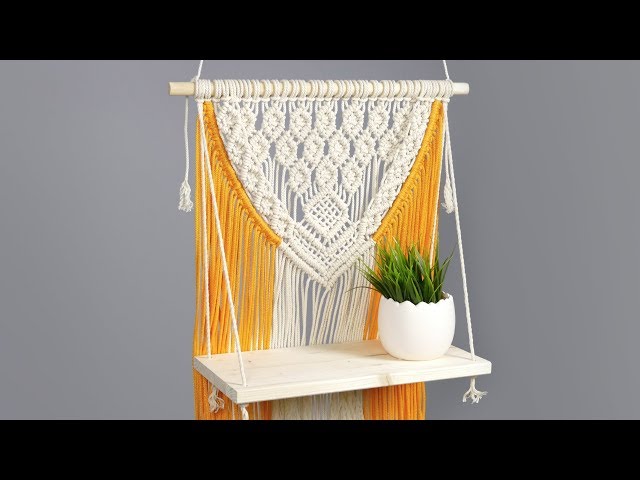 DIY Macramé Wall Hanging with Shelf | Decorative & Functional Home Decor Idea