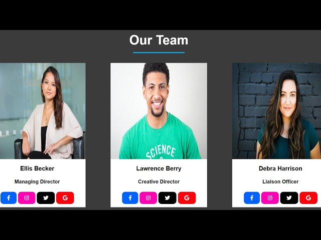 Create a Responsive Our Team Section using HTML and CSS