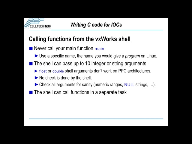 VxWORKS Tutorials: writing emb C code for IOCs part 2