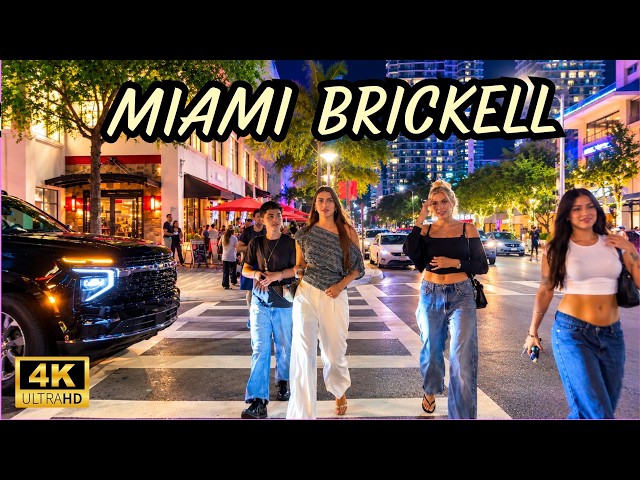 Brickell Miami Saturday Night Walk 2026 | Busy Streets & Nightlife 4K