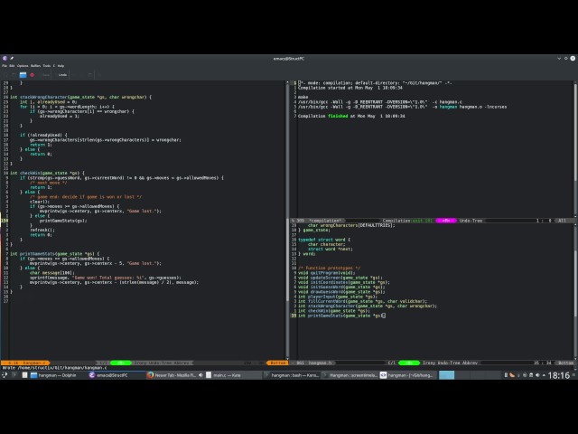 Speedcoding in C | Hangman Game (ncurses)