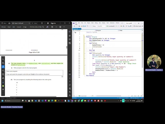 Binary Search Question Practical 4 Visual basic