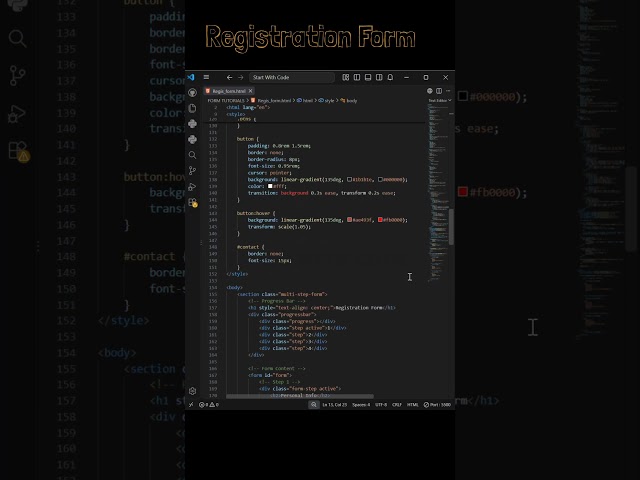 Just 4 Steps To Complete Registration | #htmlcss #webdevelopment #coding #startwithcode