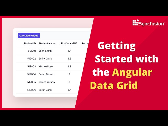 Getting Started with the Angular Data Grid Component