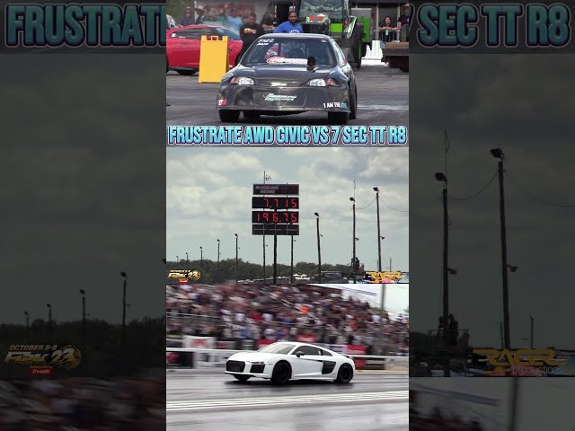 Frustrate AWD Civic vs Twin Turbo V10 Audi R8 #fl2k #awdcivic