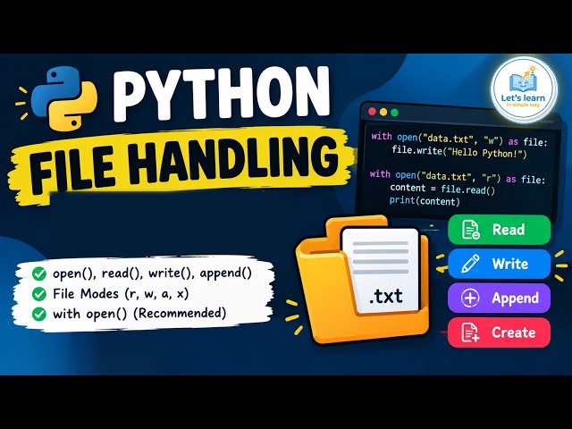 Python File Handling Explained in Telugu | Read, Write, Append & with open() | Beginners