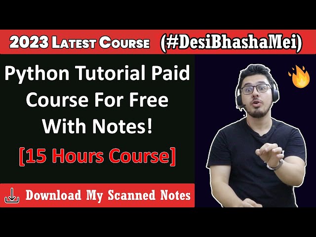 Python Tutorial For Beginners In Hindi (With Notes) 🔥
