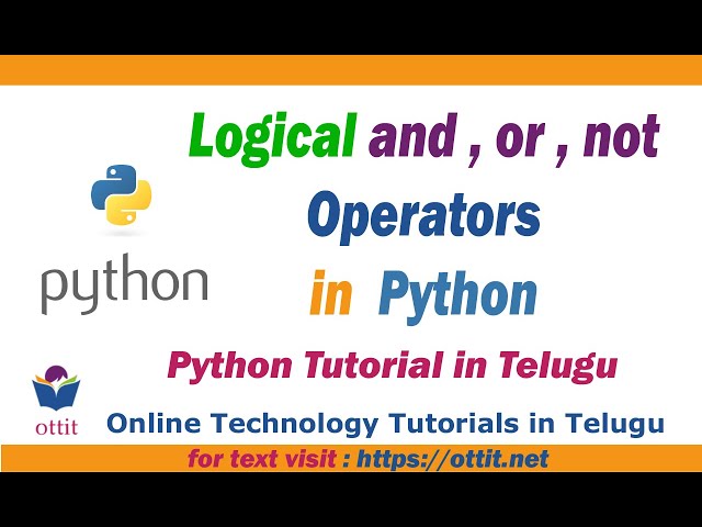 Python Logical Operators | and or  not | Python Tutorial for Beginners in telugu step by step Part 6