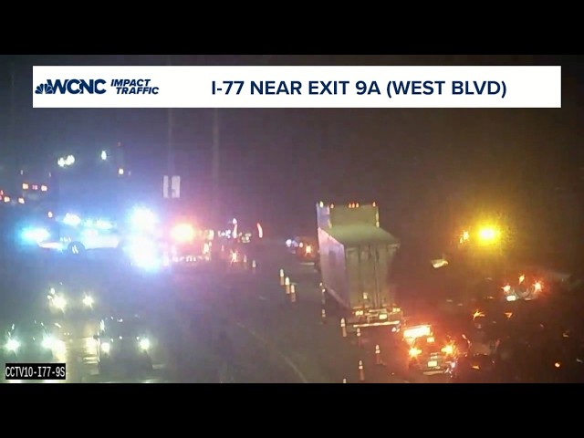 One critically injured in crash closing lanes on I-77S in Charlotte