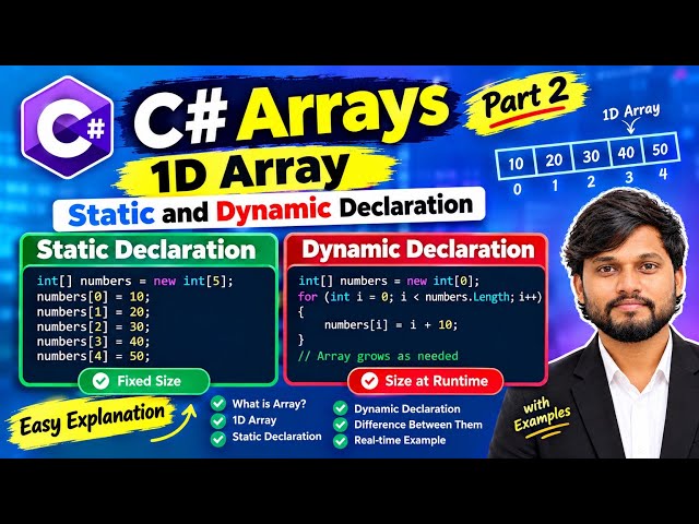 Part 2 : 1D_Array  c# arrays || #arrays || #csharp 