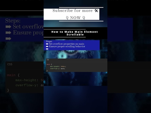 How to Make Main Element Scrollable 🏛️ HTML 🏛️ #shorts #KGRDevShorts #HowToHTML #HTML5