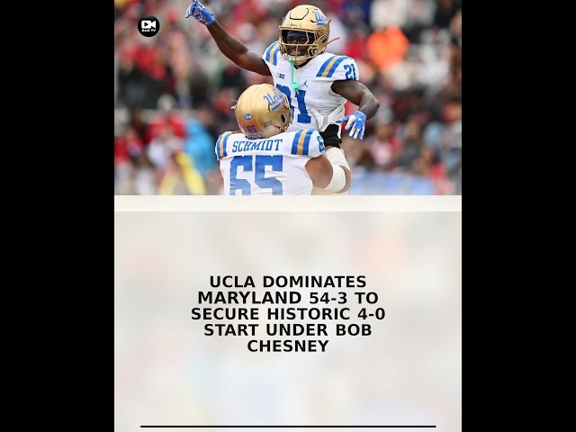 UCLA Dominates Maryland 54-3 to Secure Historic 4-0 Start Under Bob Chesney
