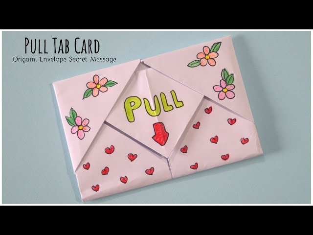 Pull tab Card Origami Envelope Card | Letter Folding Origami | Teachers Day Card | DIY Greeting Card