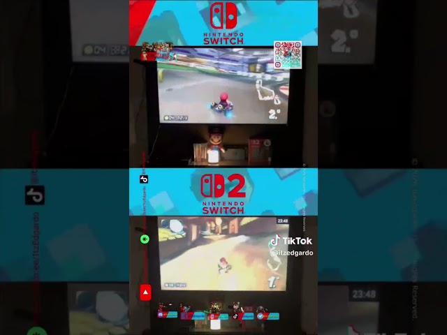 Edgardo666 Jugando Mario Kart Nintendo Switch VS Nintendo Switch 2 En TV #Shorts #Edgardo666 #TV