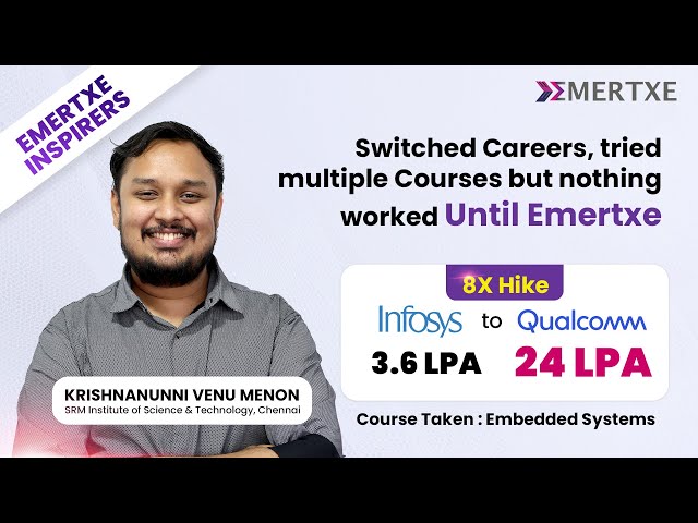 Embedded Systems Course to Qualcomm Placement with 24 LPA | Krishnanunni’s Story