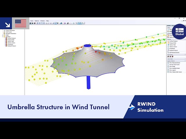 RWIND Simulation | Umbrella Structure in Wind Tunnel