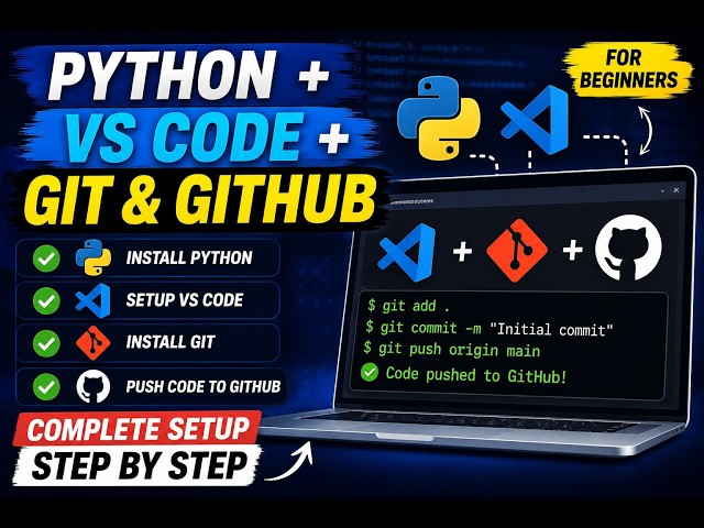 Python, VS Code, Git & GitHub Setup (Complete Tutorial 2026) #pythonforbeginners #python #coding 
