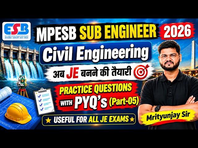 MPESB Sub Engineer Civil Engineering | Practice Questions | PYQs | P-05 | IRRIGATION | ENVIRONMENT
