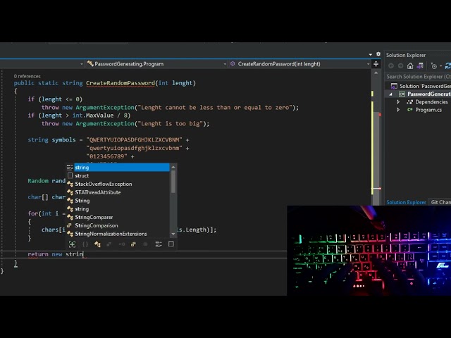 ASMR Programming - Instagram Password Generator C# - Night Coding