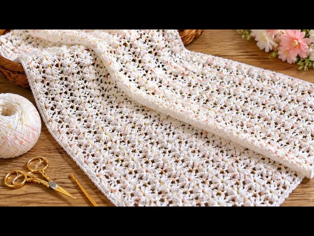 So Easy, So Beautiful!🌸 Must Try Crochet Stitch for Beginners! Crochet baby blanket, Shawl