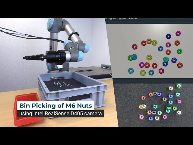 Bin Picking of M6 Nuts using Intel RealSense D405 camera