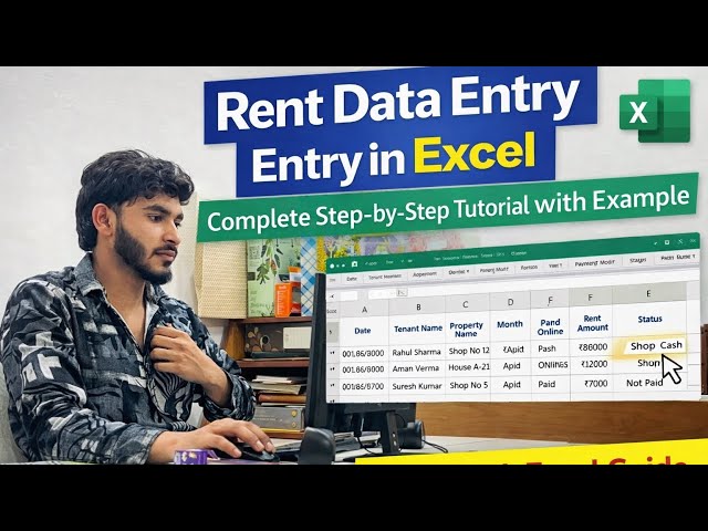 “Rent Data Entry in Excel | Complete Step-by-Step Tutorial with Example | Office Work Excel Guide” 