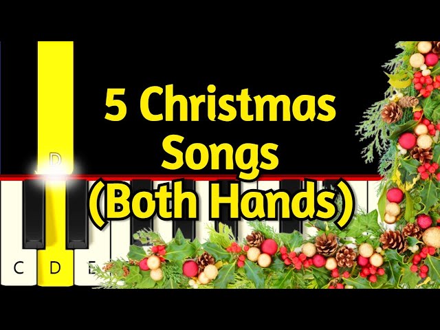 5 Easy Christmas Songs - Both Hands - Easy Piano tutorial