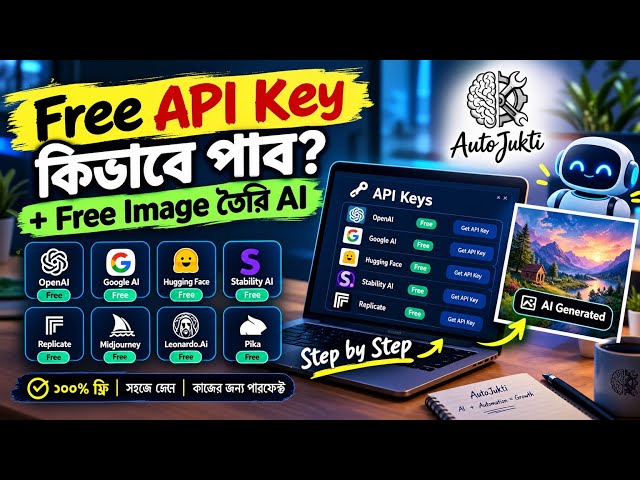 এক ভিডিওতেই AI API Key + Free Image Generator 🚀 | বাংলা টিউটোরিয়াল
